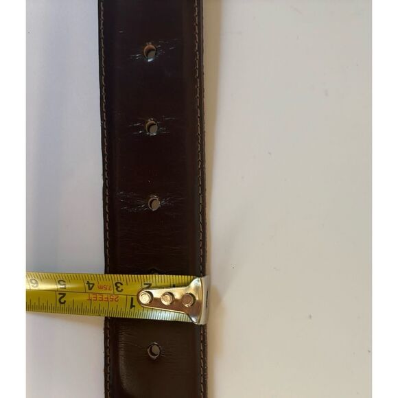 Vintage 70’s Vicenza Calfskin Modernist Belt in Chocolate Size 30 - Picture 7 of 10
